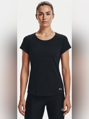 Under Armour Women's Black Short-Sleeve Performance Top Size L